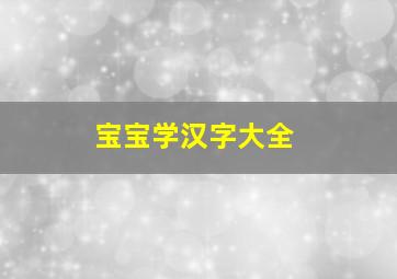 宝宝学汉字大全