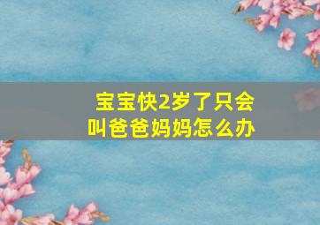 宝宝快2岁了只会叫爸爸妈妈怎么办