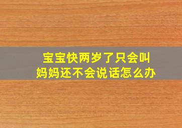 宝宝快两岁了只会叫妈妈还不会说话怎么办