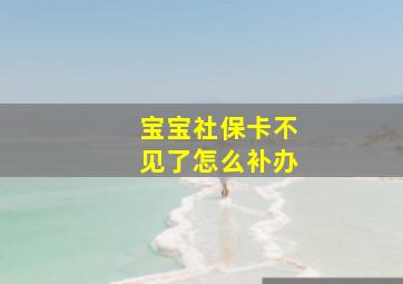 宝宝社保卡不见了怎么补办