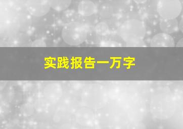 实践报告一万字