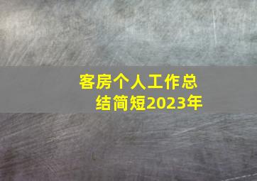 客房个人工作总结简短2023年