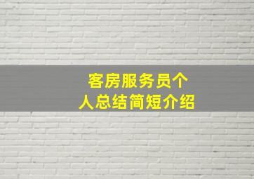 客房服务员个人总结简短介绍