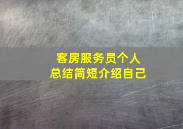 客房服务员个人总结简短介绍自己