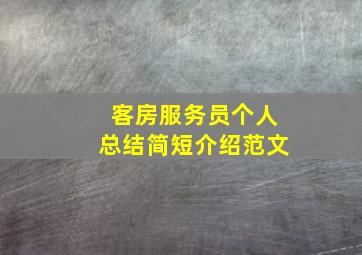 客房服务员个人总结简短介绍范文