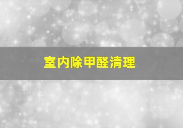 室内除甲醛清理