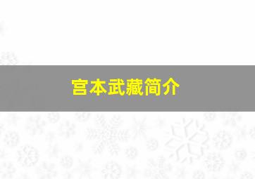 宫本武藏简介