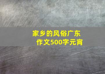 家乡的风俗广东作文500字元宵