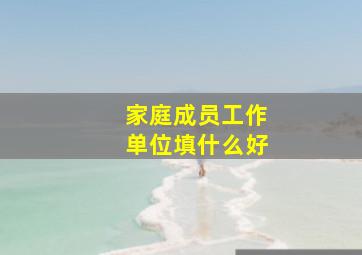 家庭成员工作单位填什么好