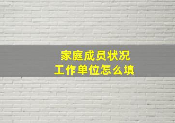 家庭成员状况工作单位怎么填