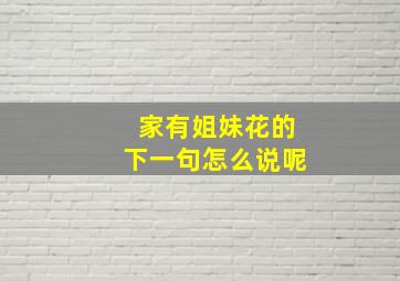 家有姐妹花的下一句怎么说呢