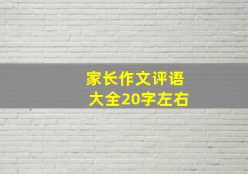 家长作文评语大全20字左右