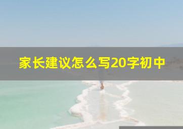 家长建议怎么写20字初中