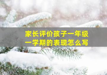 家长评价孩子一年级一学期的表现怎么写