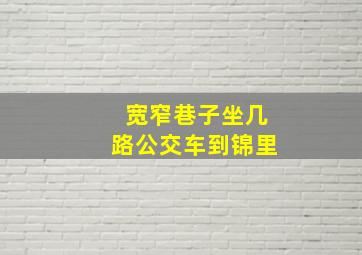 宽窄巷子坐几路公交车到锦里