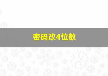 密码改4位数