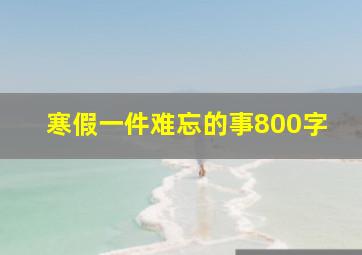 寒假一件难忘的事800字