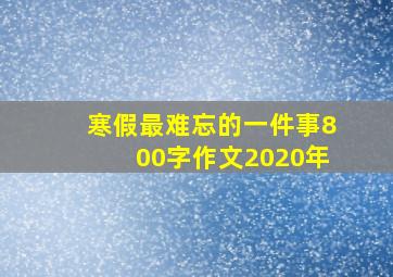 寒假最难忘的一件事800字作文2020年