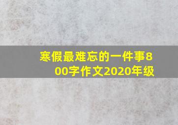 寒假最难忘的一件事800字作文2020年级