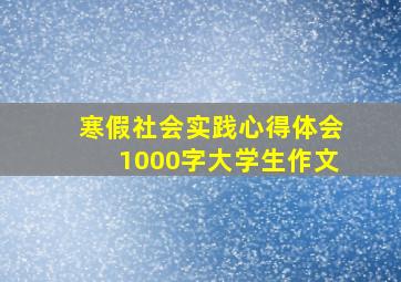 寒假社会实践心得体会1000字大学生作文