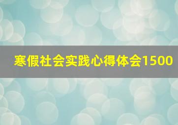 寒假社会实践心得体会1500