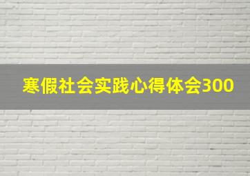 寒假社会实践心得体会300