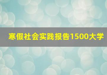 寒假社会实践报告1500大学