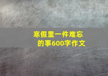 寒假里一件难忘的事600字作文