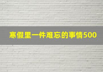 寒假里一件难忘的事情500