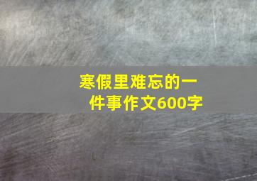 寒假里难忘的一件事作文600字