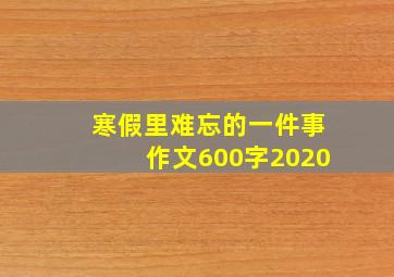 寒假里难忘的一件事作文600字2020