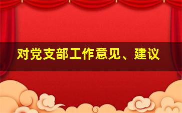 对党支部工作意见、建议