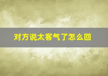 对方说太客气了怎么回