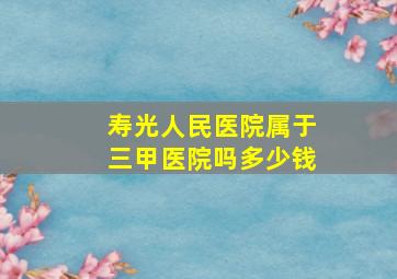 寿光人民医院属于三甲医院吗多少钱