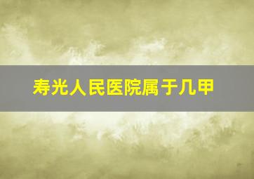 寿光人民医院属于几甲