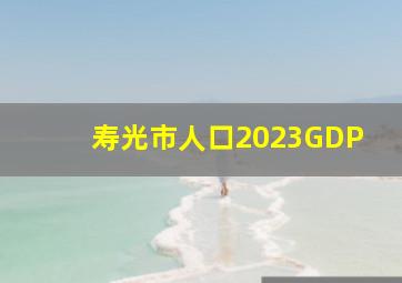 寿光市人口2023GDP