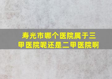 寿光市哪个医院属于三甲医院呢还是二甲医院啊