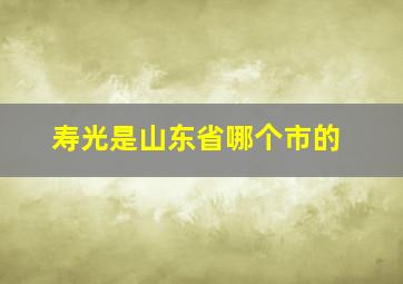 寿光是山东省哪个市的