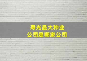 寿光最大种业公司是哪家公司