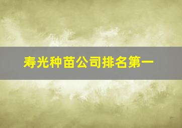 寿光种苗公司排名第一