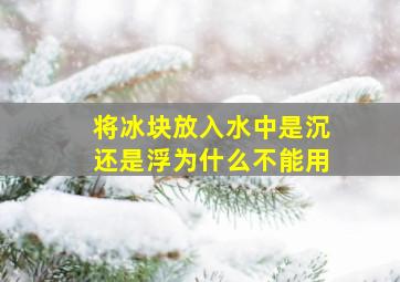 将冰块放入水中是沉还是浮为什么不能用