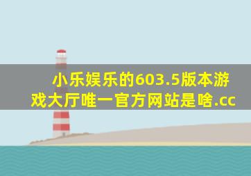 小乐娱乐的603.5版本游戏大厅唯一官方网站是啥.cc