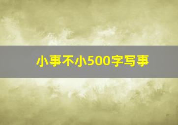 小事不小500字写事