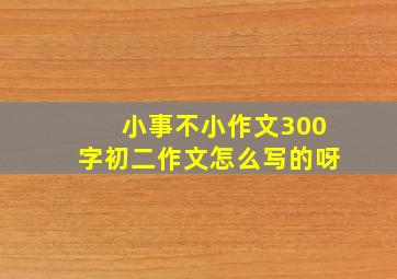 小事不小作文300字初二作文怎么写的呀