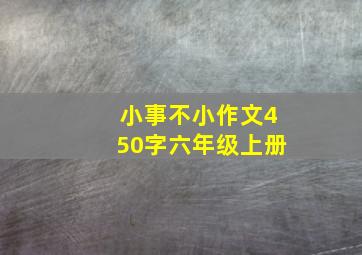 小事不小作文450字六年级上册