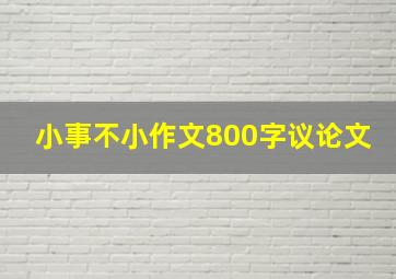 小事不小作文800字议论文