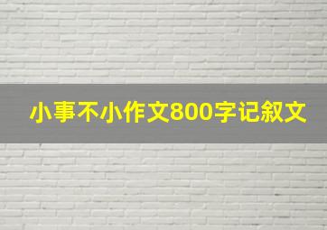 小事不小作文800字记叙文