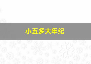 小五多大年纪