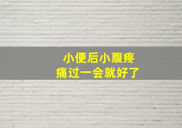 小便后小腹疼痛过一会就好了