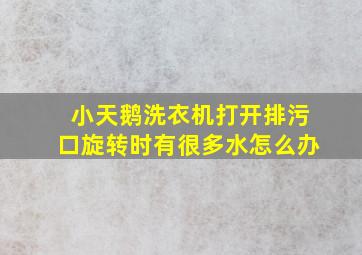 小天鹅洗衣机打开排污口旋转时有很多水怎么办